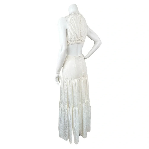 Tiered Cut-Out Maxi Dress in Ivory Size Small Significant Other Anthropologie - Picture 3 of 15